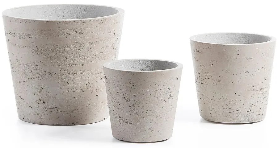 Betonowe doniczki zestaw 3 szt. ø 23,5 cm Low – Kave Home