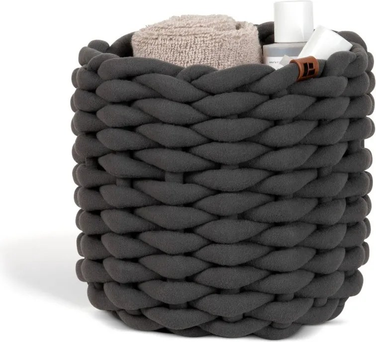 Tekstylny koszyk ø 21x17 cm Peach Skin Round S – Bigso