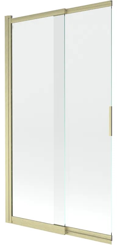 Mexen Fox parawan nawannowy 2-skrzydłowy przesuwny 100 x 150 cm, transparent, złoty szczotkowany - 891-100-002-55-00