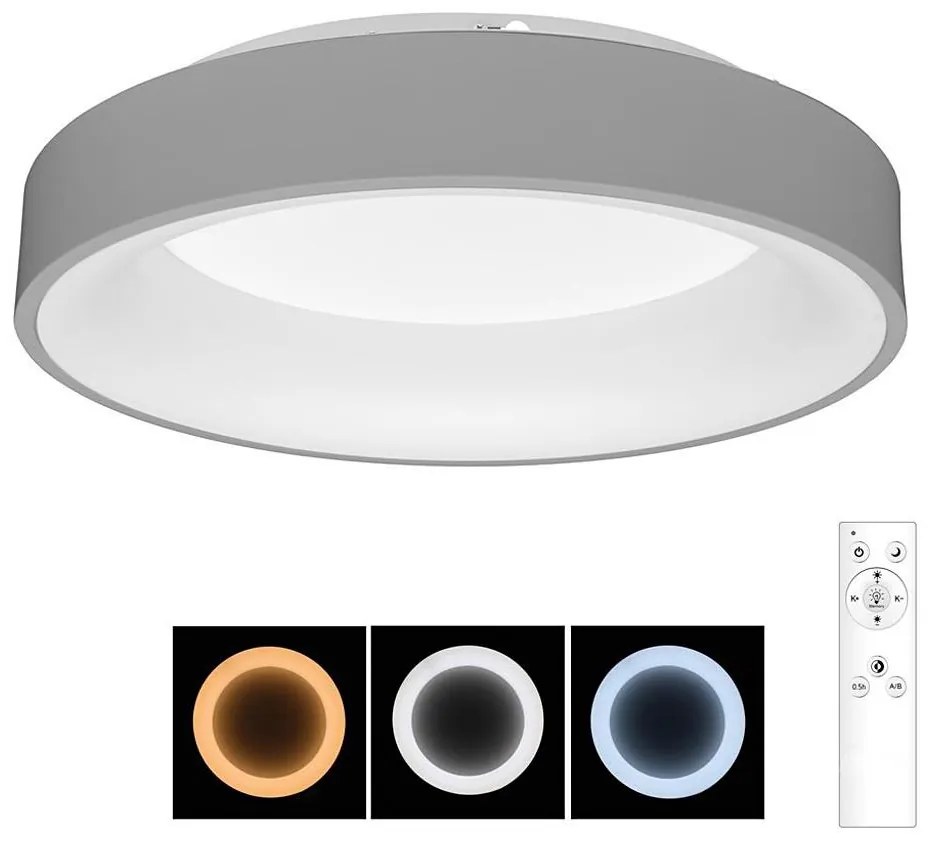 Brilagi - LED Ściemniany plafon LED/40W/230V 3000-6500K grey + pilot