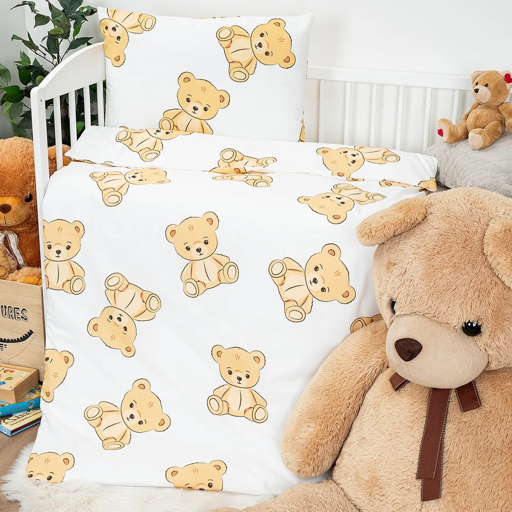 4Home Dziecięca pościel bawełniana do łóżeczka Teddies, 100 x 135 cm, 40 x 60 cm, 100 x 135 cm, 40 x 60 cm