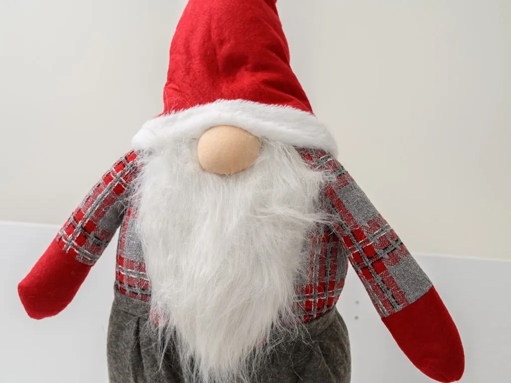 Dekoracyjny skrzat GNOME 90 cm, czerwony