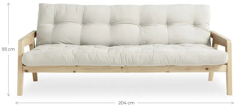 Beżowa sztruksowa rozkładana sofa 204 cm Grab – Karup Design