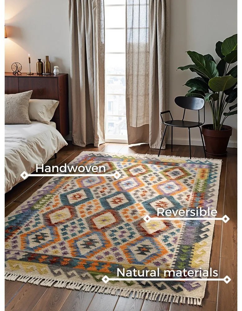 Wełniany dywan dwustronny tkany ręcznie 200x290 cm Kamal Oasis – Nouristan