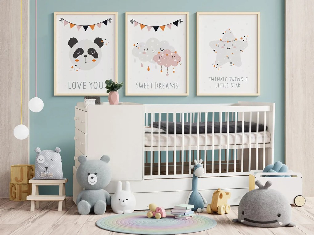 Łóżeczko dziecięce KOMPAKT 3W1 120x80 białe z komodą LITTLE SKY
