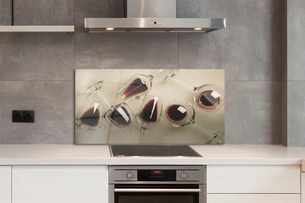 Panel szklany do Kuchni Kryształowe Kieliszki do Wina