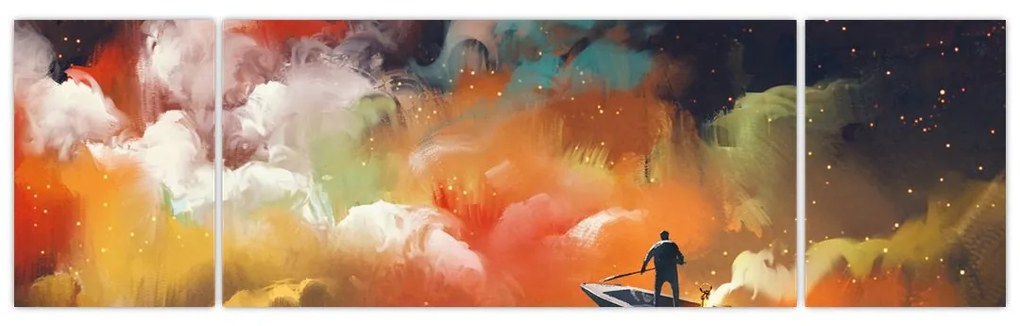 Obraz - człowiek unoszący się w kosmosie (170x50 cm)