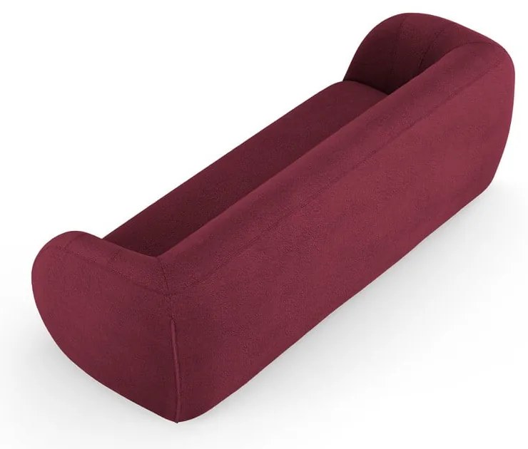 Bordowa sofa z materiału bouclé 230 cm Essen – Cosmopolitan Design