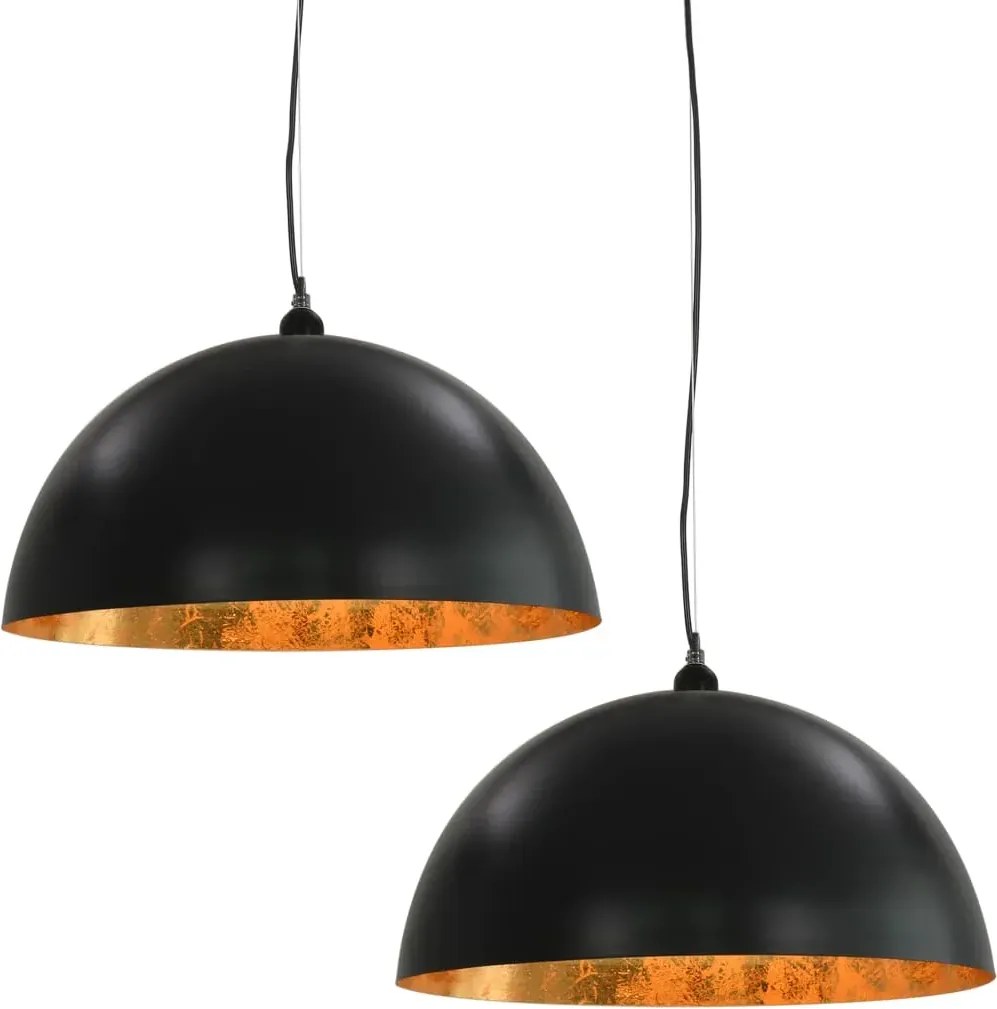Czarno-złote lampy wiszące nad stół 2 sztuki - 4X EX105 H9-A34