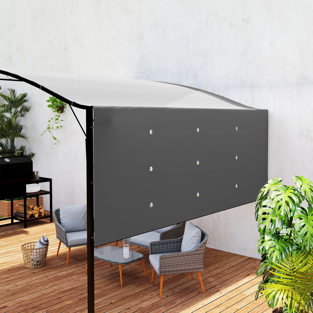 Outsunny Pawilon z rozkładaną częścią dachu, odporny na warunki atmosferyczne, 3 x 2,5 m, ciemnoszary | Aosom PL