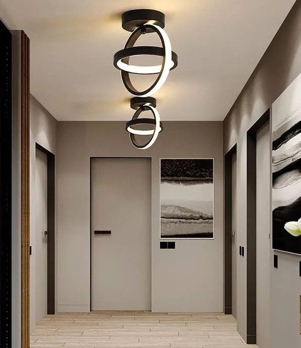 Plafon lampa LED sufitowa geometryczna metalowa AT72-2SL-Black