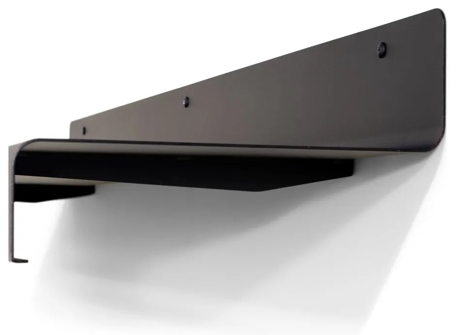 Czarny metalowy wieszak ścienny z półką Sway – Spinder Design