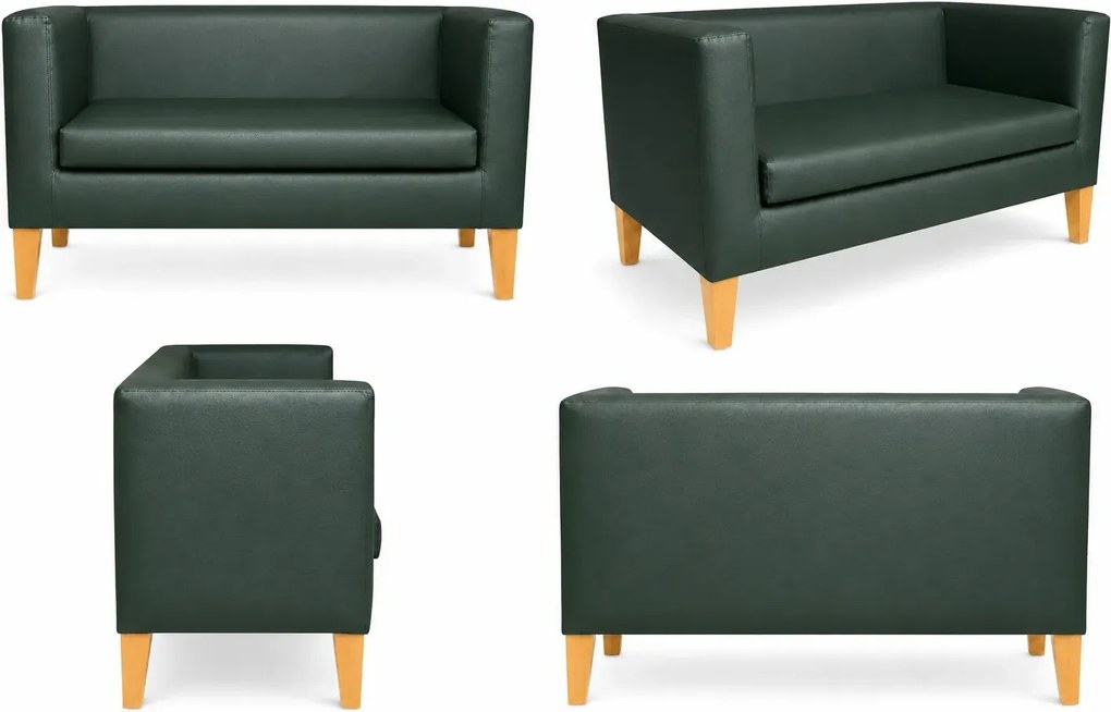 Sofa Monaco : Kolor nogi - Drewno, Kolor tkaniny - EKO-SKÓRA - 6D, Typ tkaniny - Eko-skóra , Wysokość nogi - 20 cm