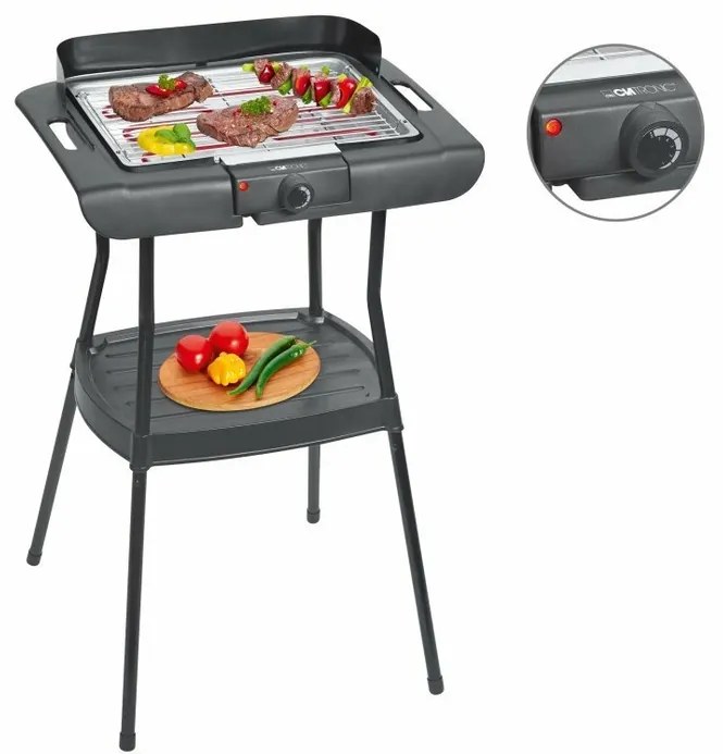 Clatronic BQS 3508 Grill stojakowy/stołowy BBQ s odkládací poličkou
