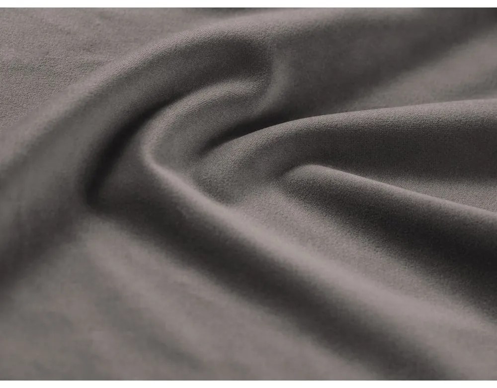 Jasnoszara aksamitna rozkładana/ze schowkiem sofa 235 cm Kyoto – Cosmopolitan Design