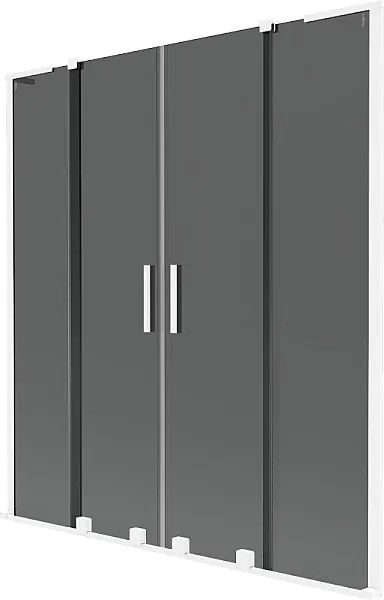 Mexen Velar L Duo parawan nawannowy 2-skrzydłowy rozsuwany 160 x 150 cm, grafit, biały - 896-160-003-42-20