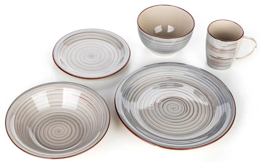 Banquet 30-częściowy zestaw jadalny Spiral  Grey
