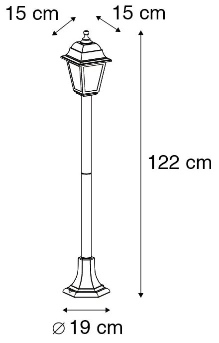 Zewnetrzna Klasyczna latarnia czarna 122 cm IP44 - Capital klasyczny/Antyczny Oswietlenie zewnetrzne