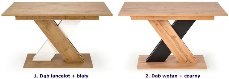 Prostokątny nowoczesny stół dąb lancelot + biały R2-G59