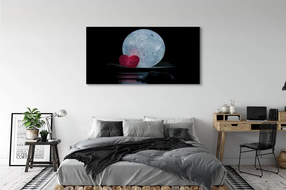 Zdjęcie na płótnie Księżycowe Serce na Niebie