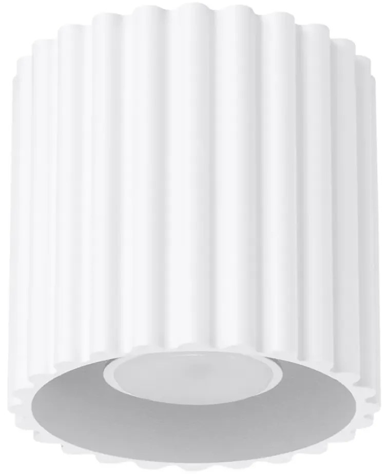 Plafon AURA 1 biały GU10 ryflowany SOLLUX  LIGHTING