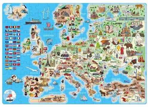 Popularne puzzle Mapa Europy, 160 elementów