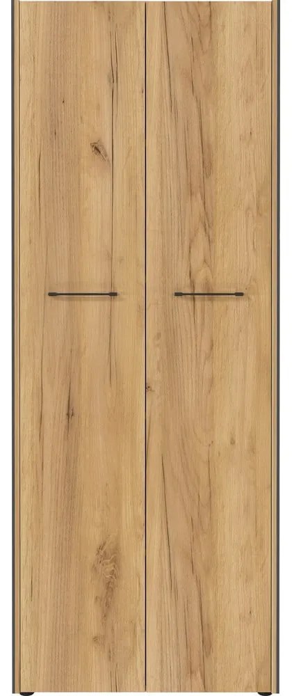 Antracytowo-naturalna szafa w dekorze dębu 75x196x40 cm Podium – Germania