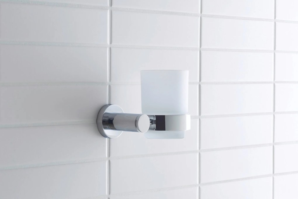 Duravit D-Code kubek na szczoteczki do zębówChrom - prawostronny