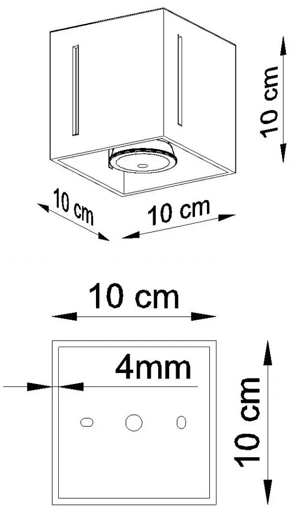 Czarny minimalistyczny plafon kwadrat - EX511 Brio