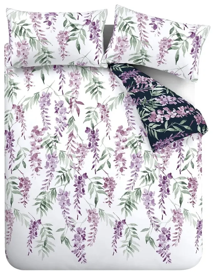 Biało-fioletowa pościel jednoosobowa 135x200 cm Wisteria – Catherine Lansfield