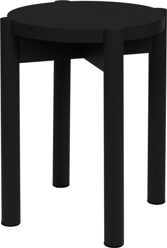 Czarny stołek z litego drewna bukowego Hopp – noo.ma