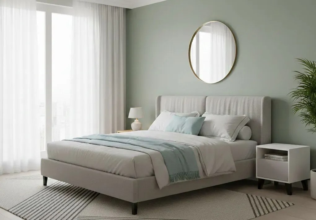 Skandynawski stolik nocny z szufladą biały + kaszmir W0-P34