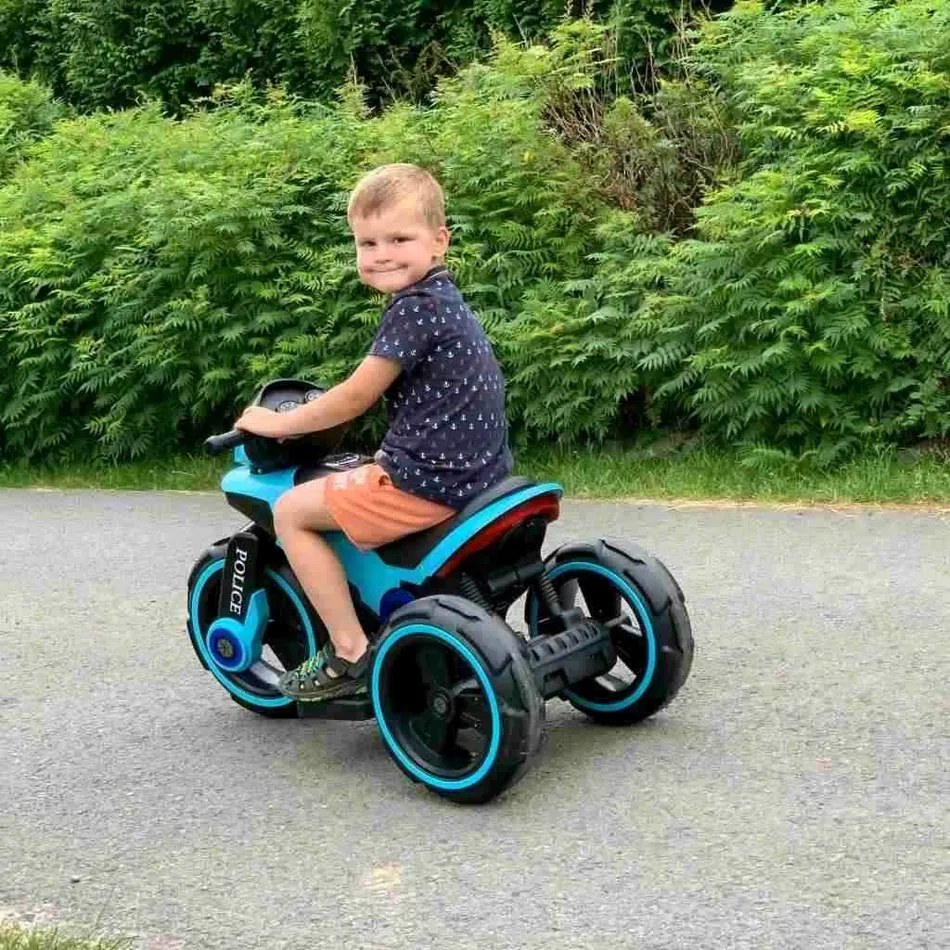 Dziecięcy motocykl elektryczny Baby Mix Police,zielony