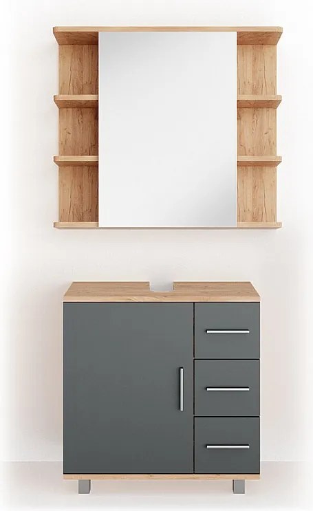 Zestaw mebli łazienkowych dąb 60x33x60.8 ilias