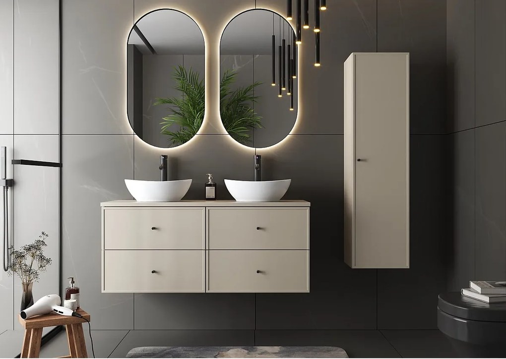 Kaszmirowy Zestaw do Łazienki 120cm Szafka z Blatem Marco