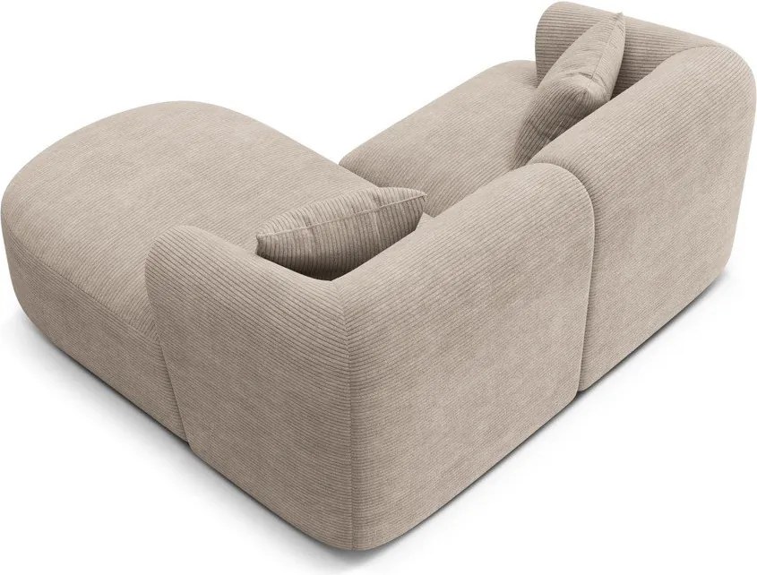 Jasnobrązowy sztruksowy narożnik (prawostronny/z szezlongiem) Campi – Cosmopolitan Design