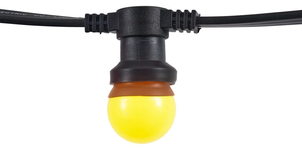 Zewnetrzna Łączone czarne oświetlenie girlandowe z wtyczką 6m, w tym wielokolorowe 10 żarówek E27 IP54 - Lubber Nowoczesny Oswietlenie zewnetrzne