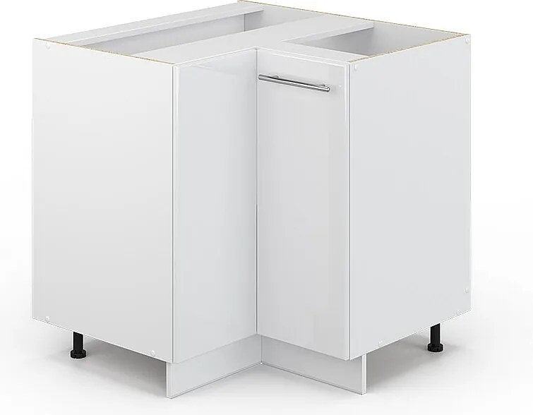 Szafka narożna biały wysoki połysk 80.5x51.6x82 fame-line