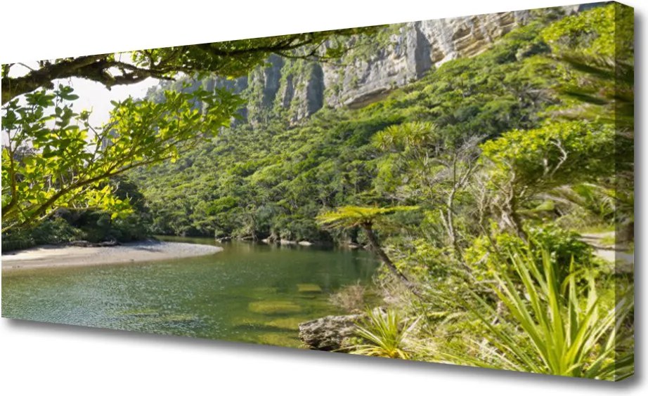 Obraz drukowany na płótnie Spokojna Przystań nad Jeziorem