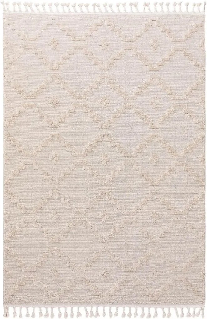 Kremowy dywan Oyo A z geometrycznym wzorem