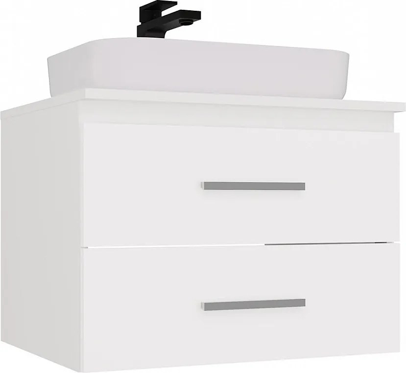 Szafka Łazienkowa NEL 60 | Biała | 60x50x45 cm | Wisząca 2 Szuflady