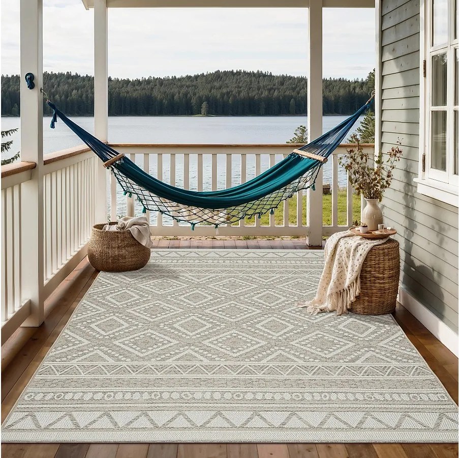 Dywan Zewnętrzny Wnętrze nowoczesny design - Beige - 120 x 160 cm - CALGARY