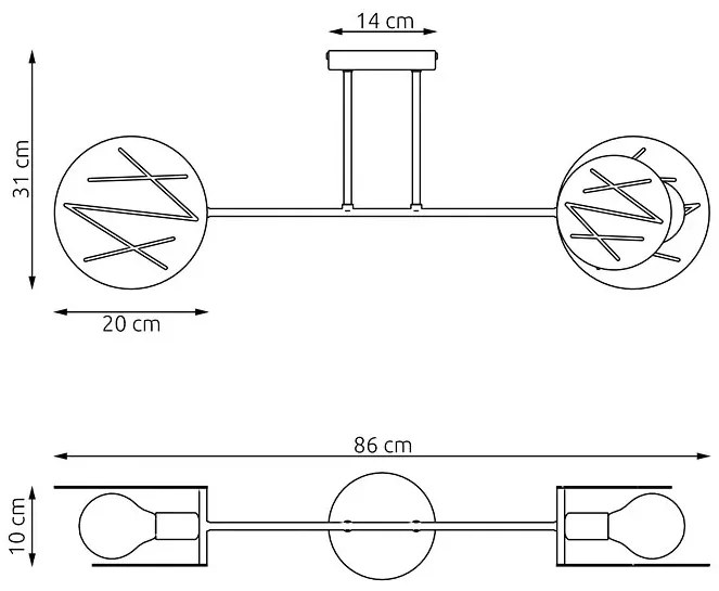 Biała nowoczesna lampa sufitowa - D153 G9-G11