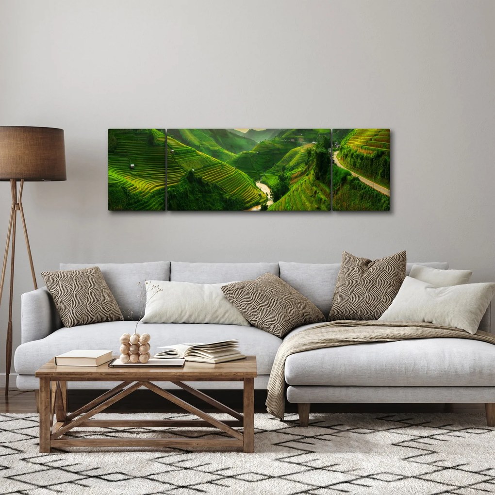 Obraz - Tarasy ryżowe Mu Cang Chai (170x50 cm)