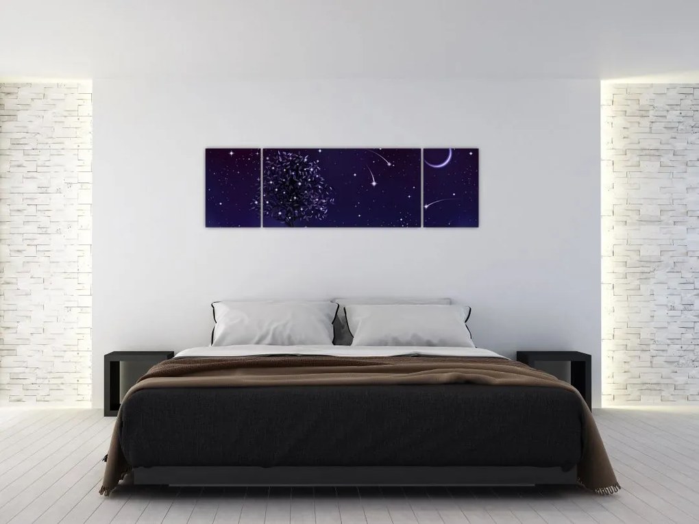 Obraz - Noc uchwycona przez ilustrację (170x50 cm)
