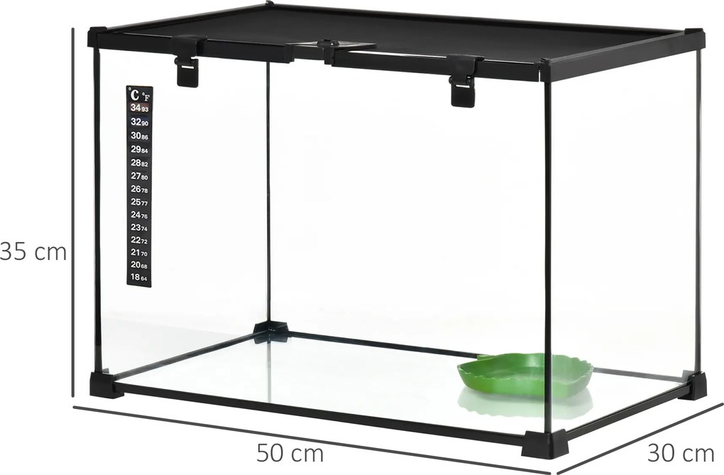 Terrarium PawHut dla gadów 50 cm x 30 cm x 35 cm