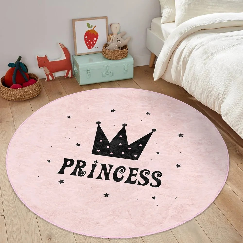 Różowy dywan dziecięcy ø 120 cm Comfort – Mila Home