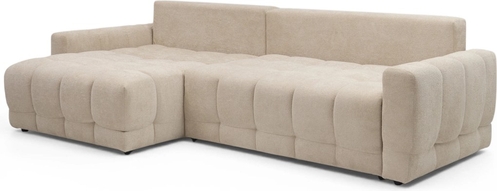 Narożnik Sorenio z funkcją spania lewostronny - beżowa plecionka Murano 833