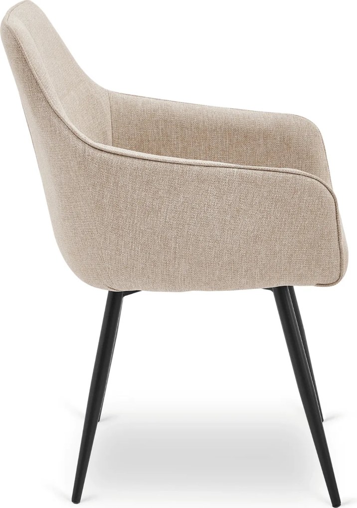 Krzesło Tapicerowane do Salonu PALMA Beżowe Nowoczesne