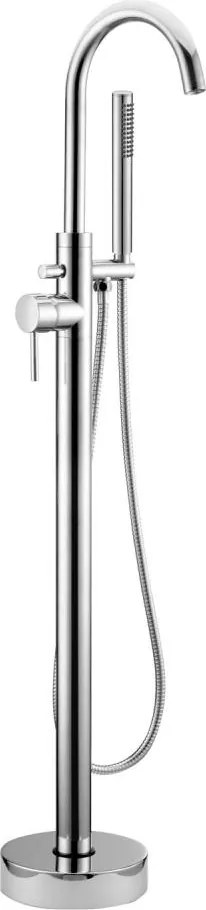 Wolnostojący zestaw wannowy z baterią, 116 cm, chrom błyszczący